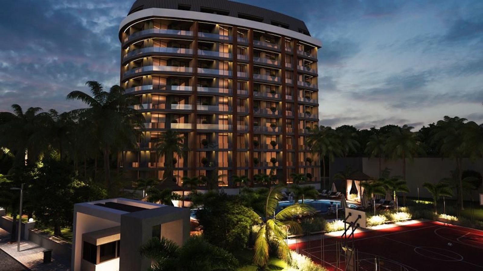 апартаменты 1+1 в новом комплексе Алании Авсаллар