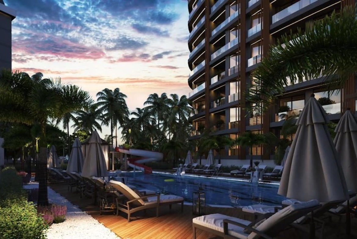 апартаменты 1+1 в новом комплексе Алании Авсаллар