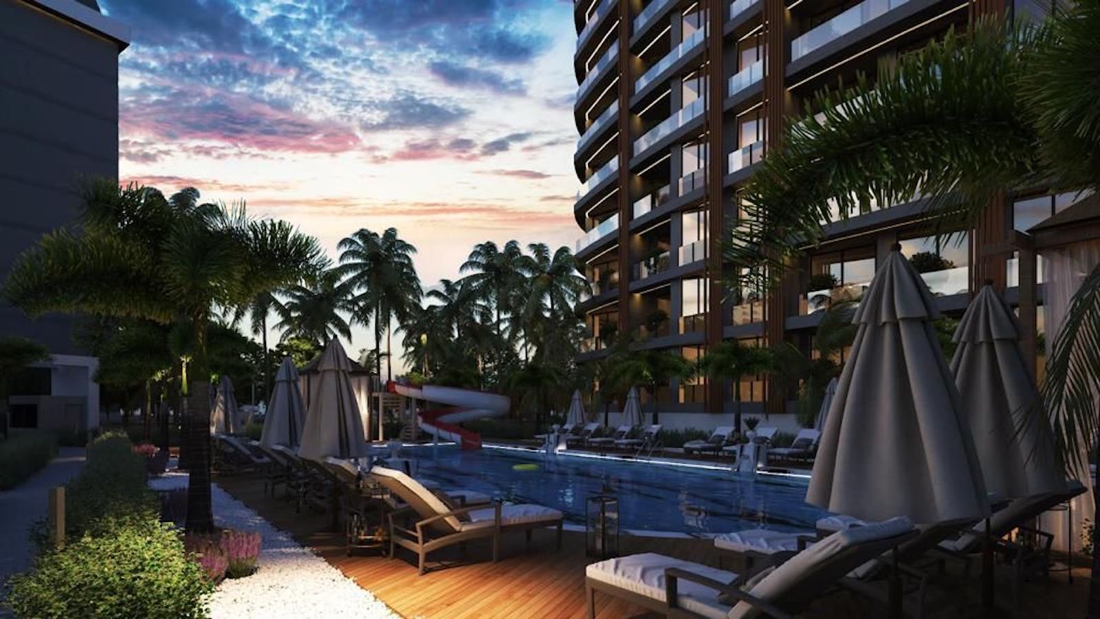 апартаменты 1+1 в новом комплексе Алании Авсаллар