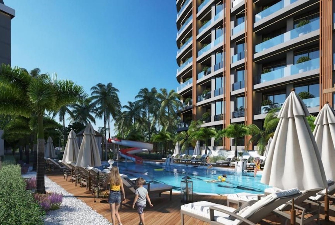 апартаменты 1+1 в новом комплексе Алании Авсаллар