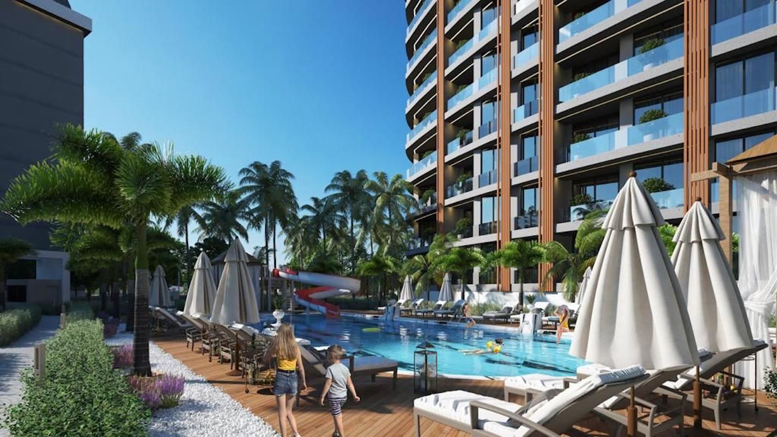 апартаменты 1+1 в новом комплексе Алании Авсаллар