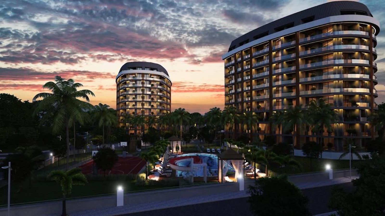 апартаменты 1+1 в новом комплексе Алании Авсаллар