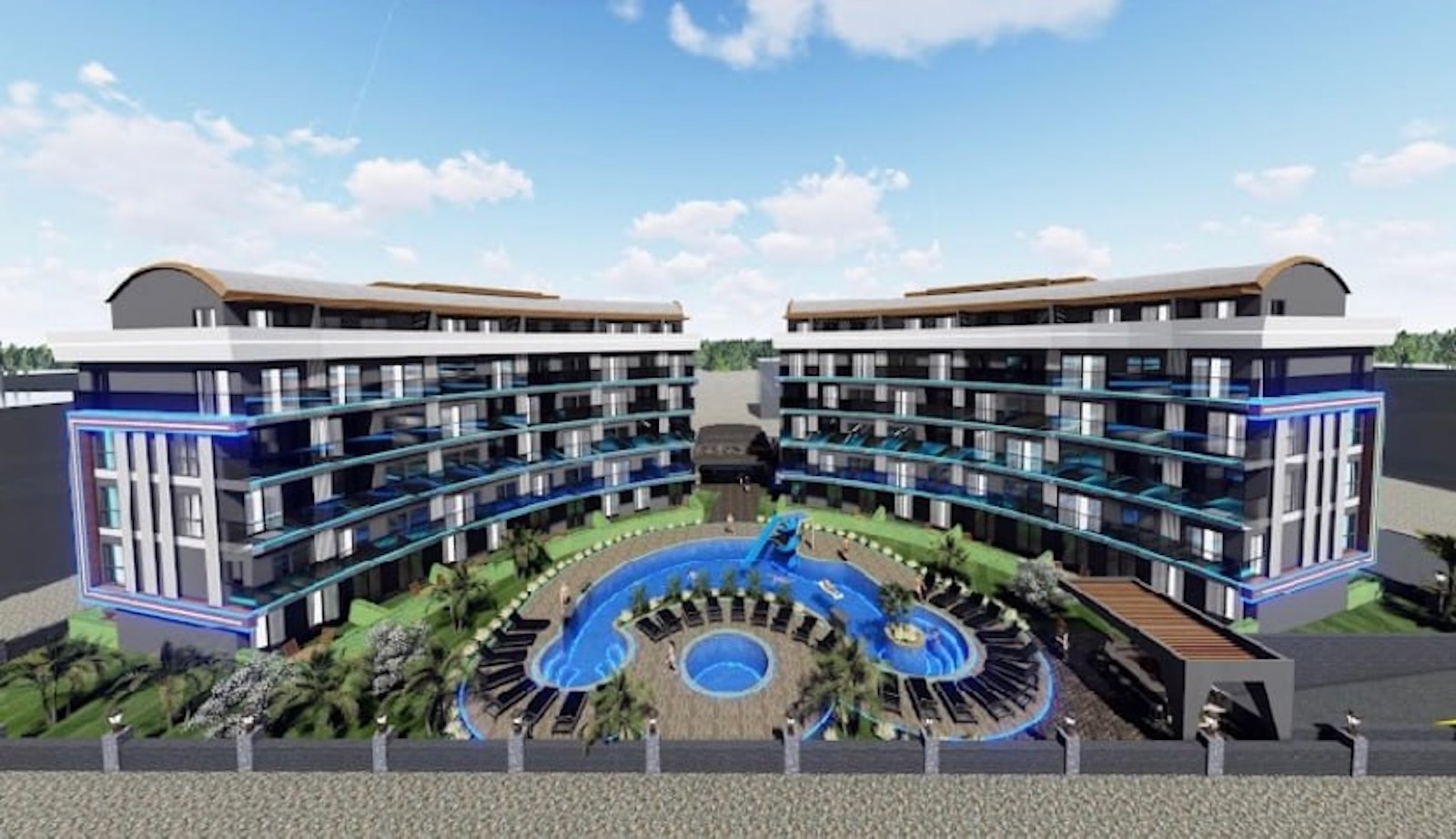 дуплекс 2+1 в районе Оба в новом ЖК Алании