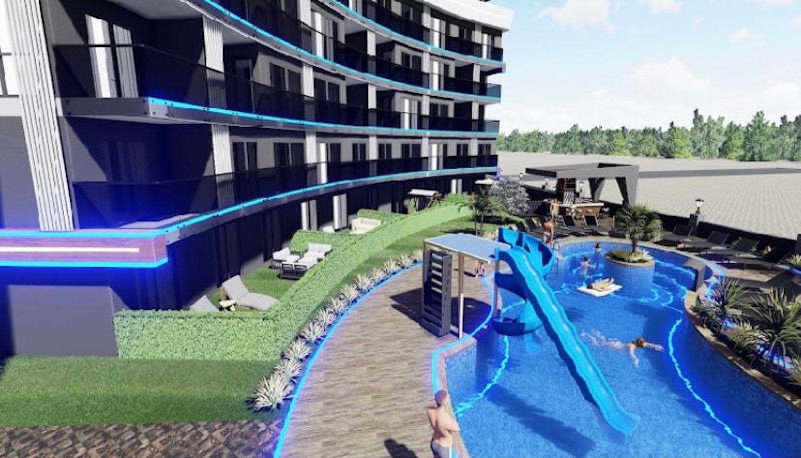 дуплекс 2+1 в районе Оба в новом ЖК Алании