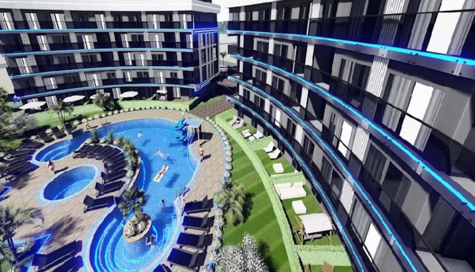 дуплекс 2+1 в районе Оба в новом ЖК Алании