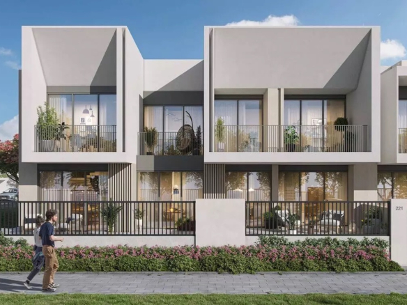 купить таунхаус в строящемся комплексе с личным бассейном в Дубае