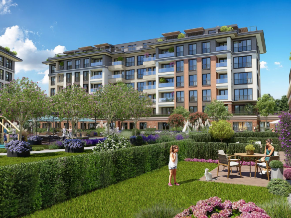 квартира в комплексе возле леса, район Гёктюрк