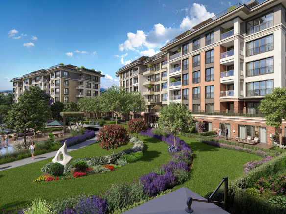 квартира в комплексе возле леса, район Гёктюрк