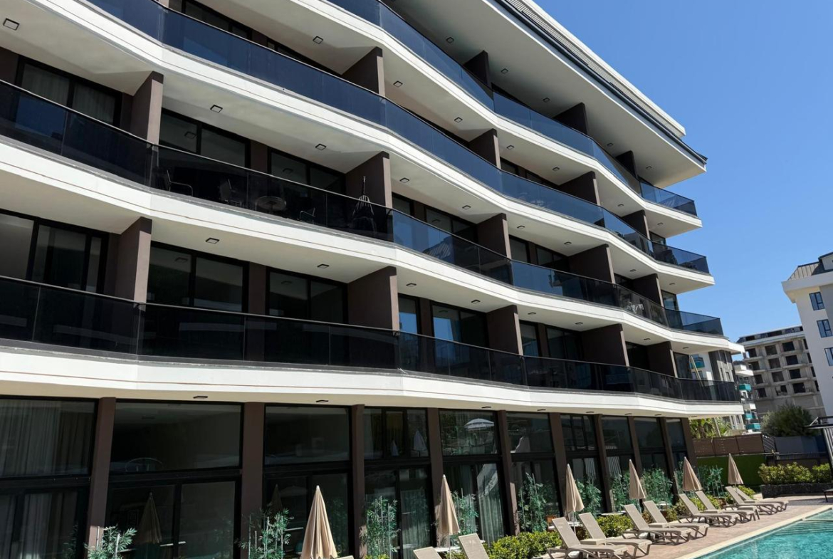 квартира 1+1 с отделкой, комплекс с инфраструктурой 5*, Центр Алании