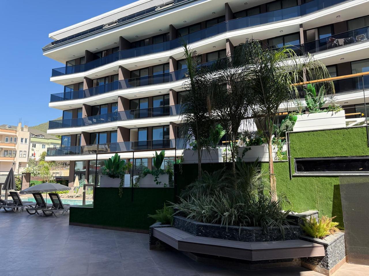 квартира 1+1 с отделкой, комплекс с инфраструктурой 5*, Центр Алании