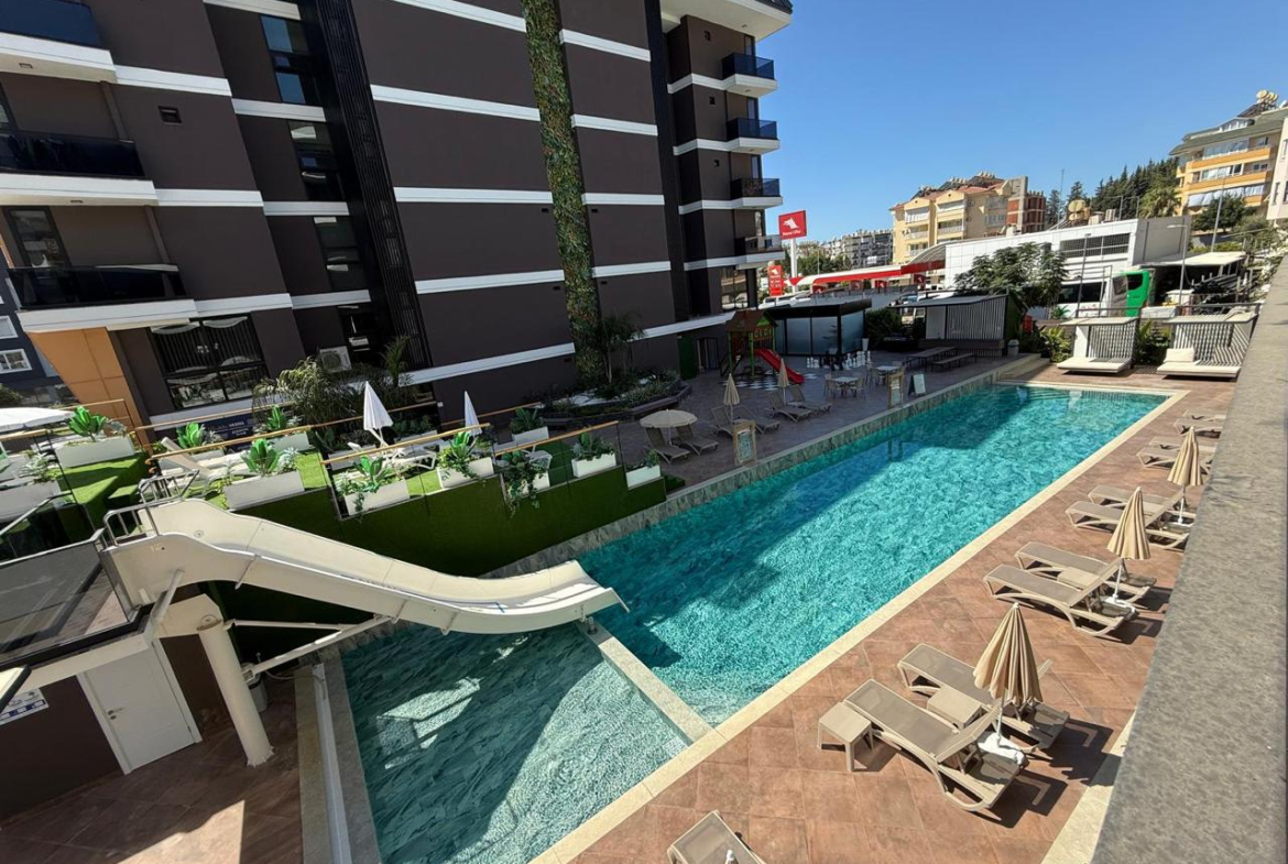 квартира 1+1 с отделкой, комплекс с инфраструктурой 5*, Центр Алании