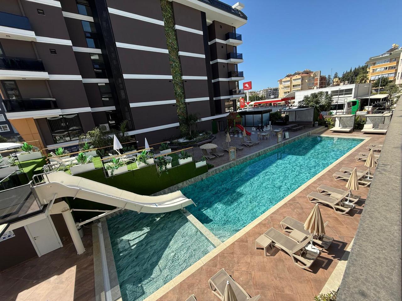 квартира 1+1 с отделкой, комплекс с инфраструктурой 5*, Центр Алании