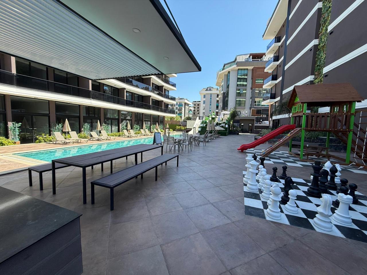 квартира 1+1 с отделкой, комплекс с инфраструктурой 5*, Центр Алании