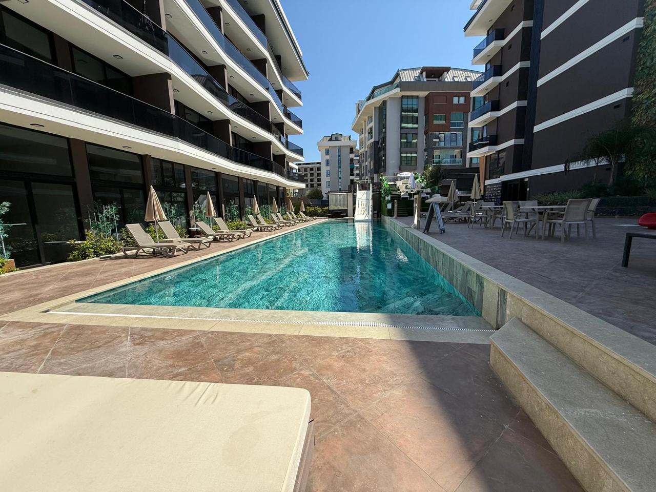 квартира 1+1 с отделкой, комплекс с инфраструктурой 5*, Центр Алании