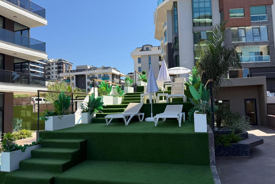 квартира 1+1 с отделкой, комплекс с инфраструктурой 5*, Центр Алании