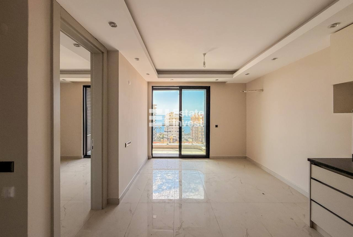 продажа квартиры 1+1 с видом на море, Аланья