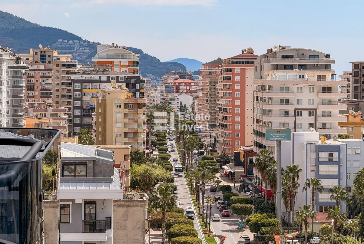 продажа квартиры 1+1 с видом на море, Аланья