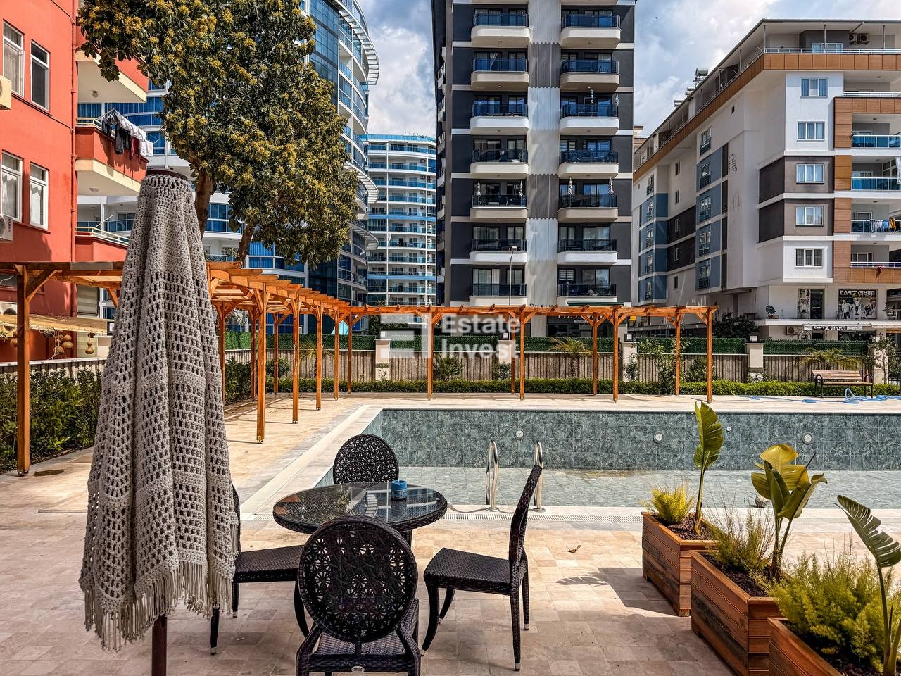 продажа квартиры 1+1 с видом на море, Аланья