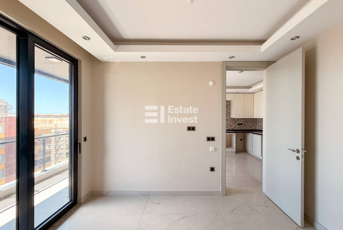 продажа квартиры 1+1 с видом на море, Аланья