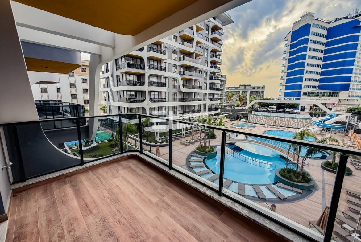 продажа квартиры 1+1 в Аланьи, полная инфраструктура комплекса