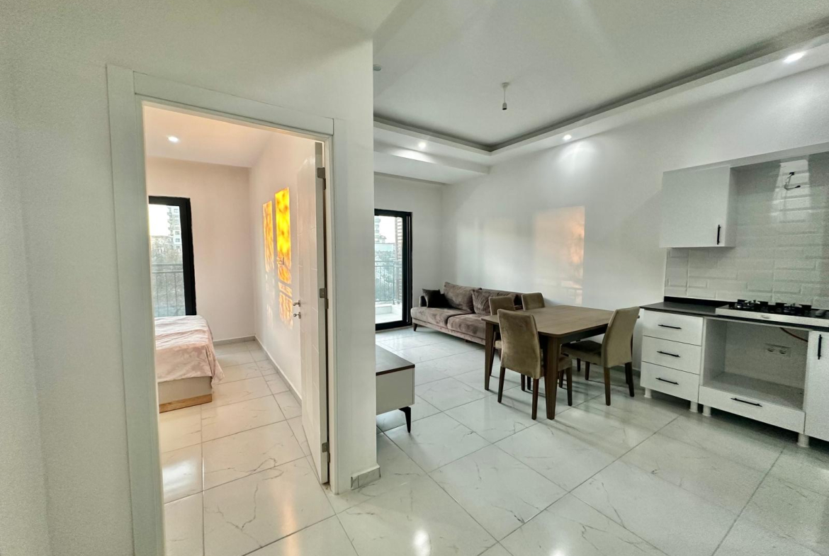 купить квартиру 1+1 с мебелью и техникой, Аланья