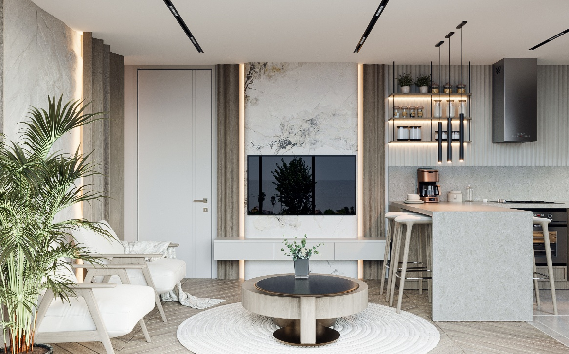 квартира 2+1 в строящемся комплексе, Анталья