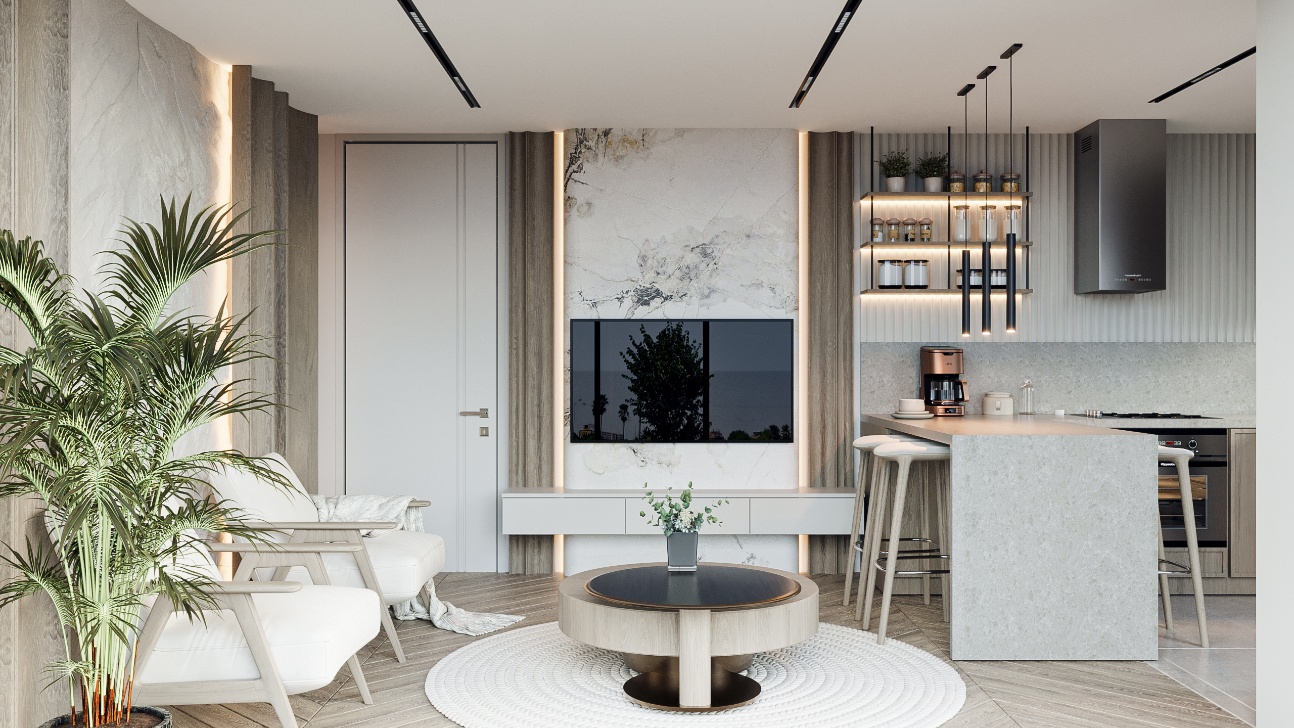 квартира 2+1 в строящемся комплексе, Анталья