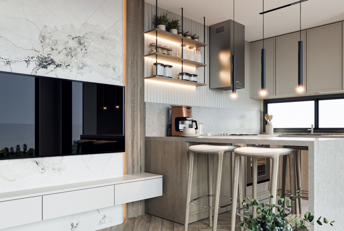 квартира 2+1 в строящемся комплексе, Анталья