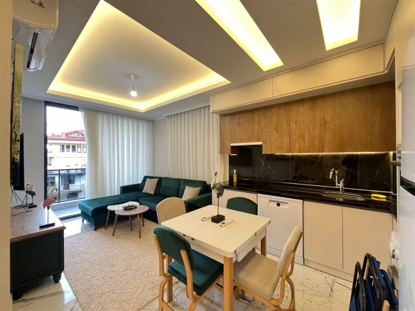 продажа укомплектованной квартиры 1+1 в районе Оба